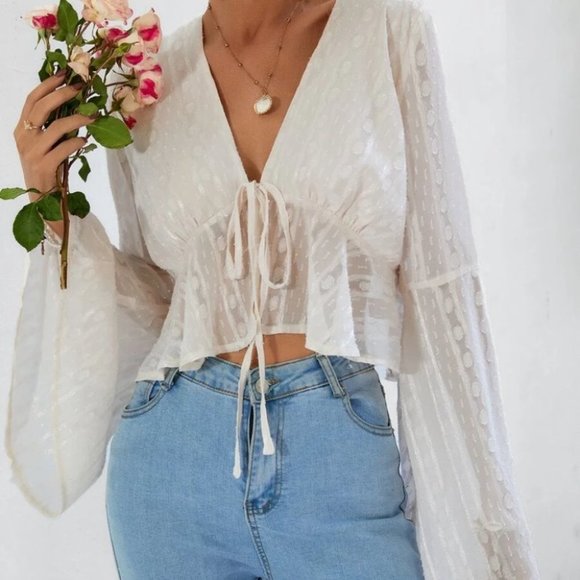 Knot Front Peplum Top - Picture 6 of 7